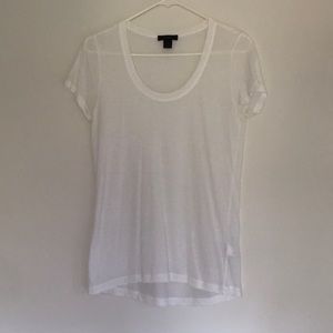 J. Crew White Scoop Neck T-Shirt